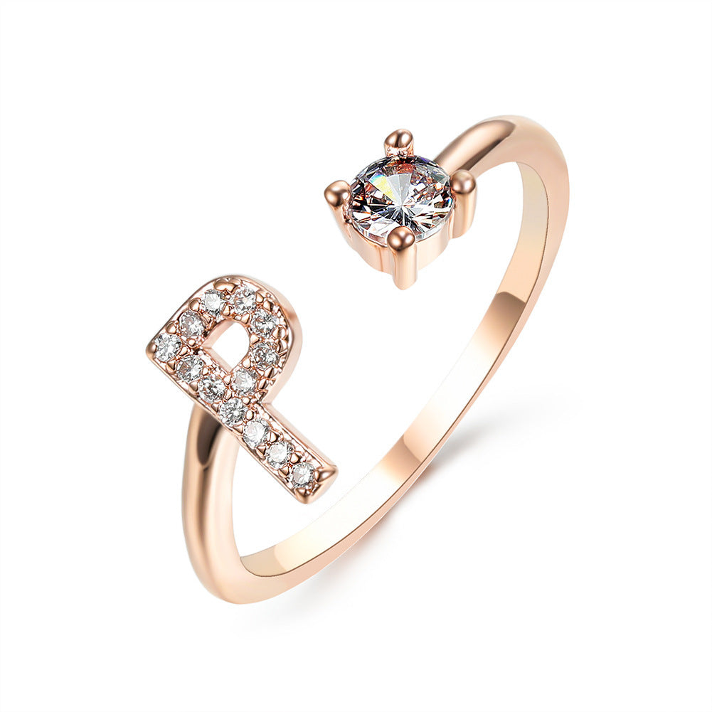 Name Initial Letter Ring Jewellery