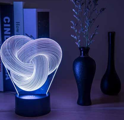 Twist Abstract Colorful LED 3D Night Light Table Lamp