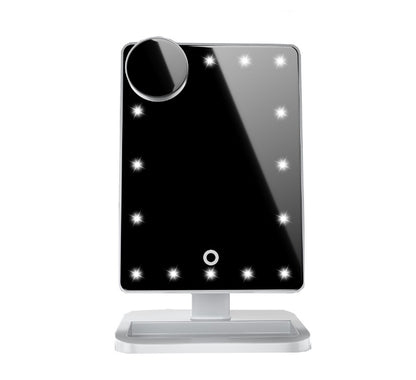 Touch Screen Makeup Mirror With 20 LED Lights & Bluetooth Music Speaker