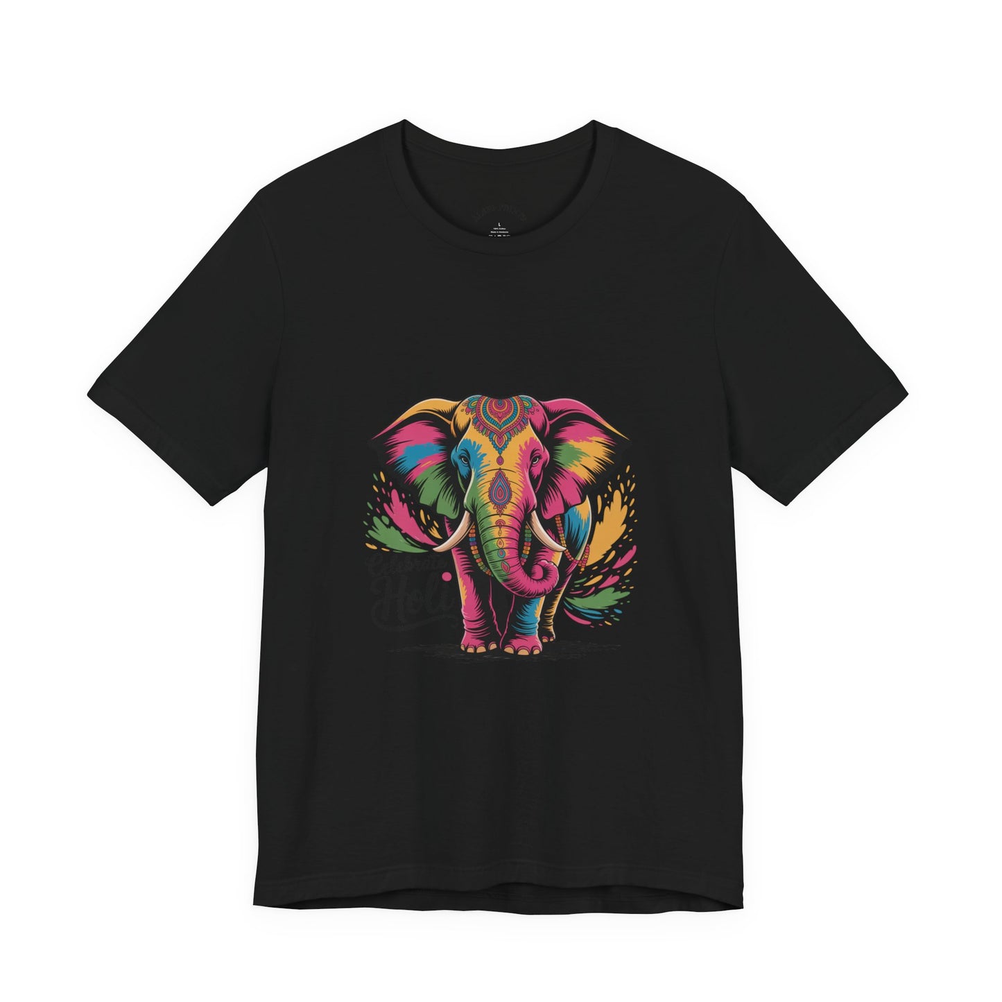 Holi Festival T-Shirt, Colorful Elephant Holi Tee, Color Splash Tee, Festival Party Wear