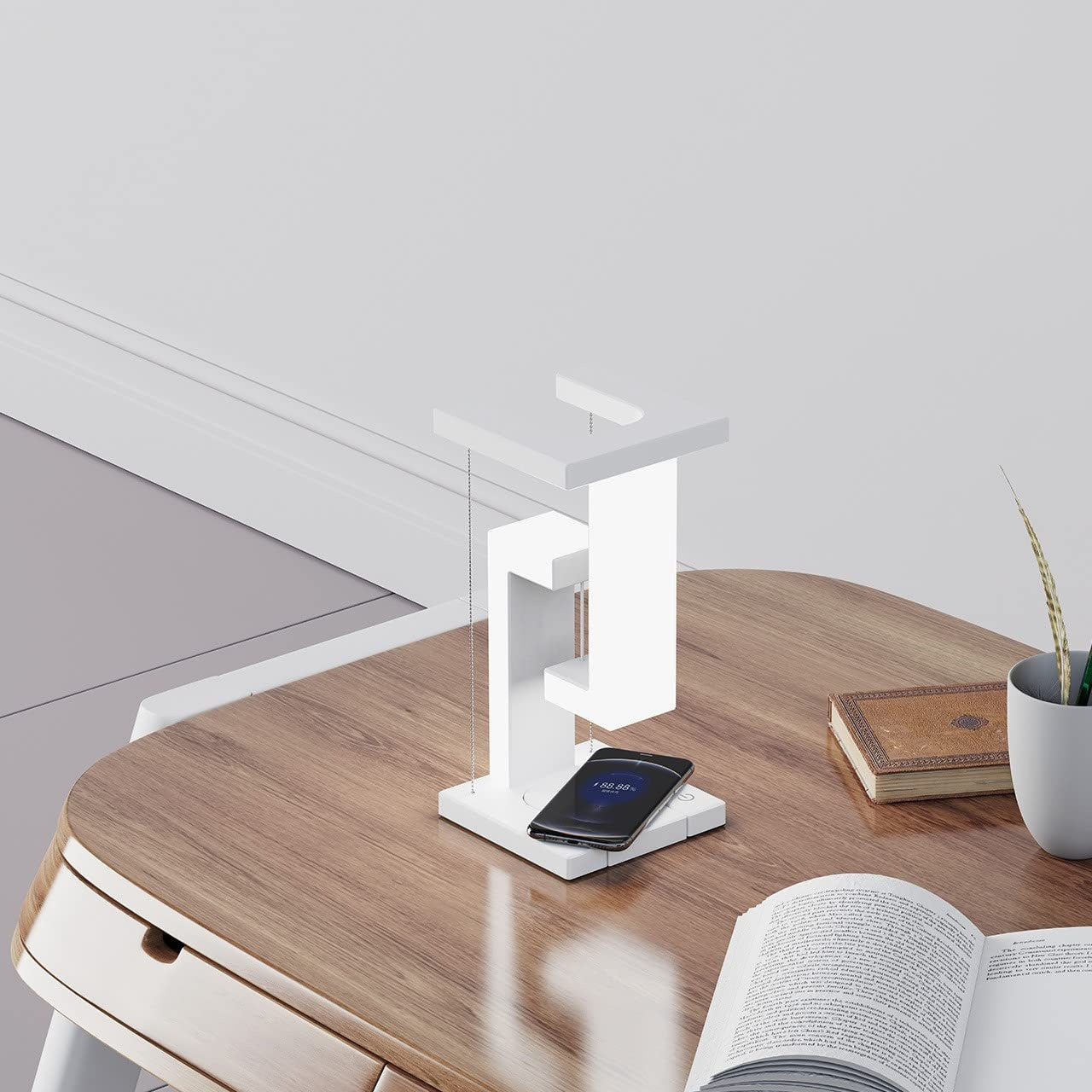 Creative Smartphone Wireless Charging Balance Suspension Table Lamp