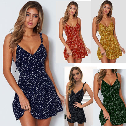 Polka-Dot Strappy Dress