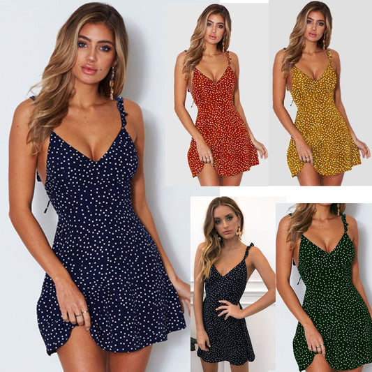Polka-Dot Strappy Dress