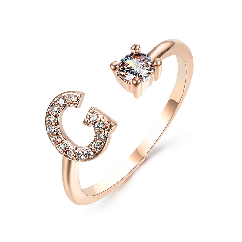 Name Initial Letter Ring Jewellery
