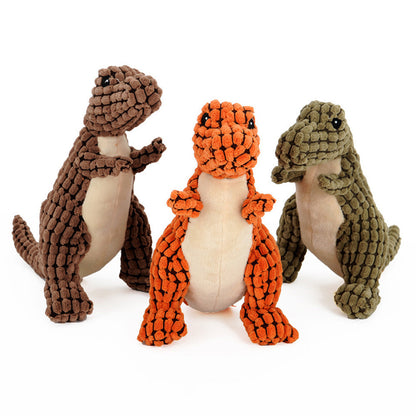 Dinosaur Pet Chew Toys Plush Stuffing Squeakers