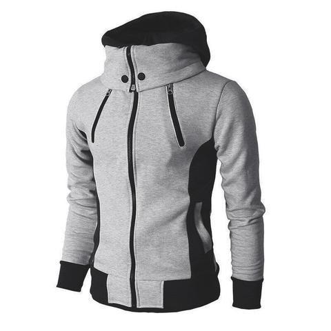 Men's Zip UP Jacket Sports Cardigan Casual Slim Sweatshirt