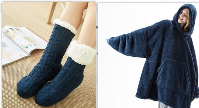 Hoodie Sweatshirt With Big Pocket Comfortable Loose Double-Sided Fleece