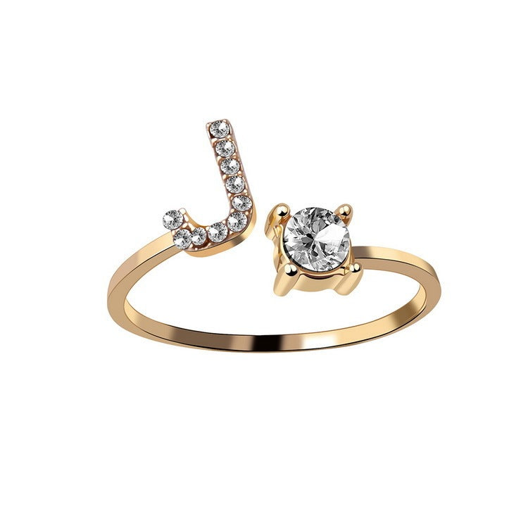 Name Initial Letter Ring Jewellery