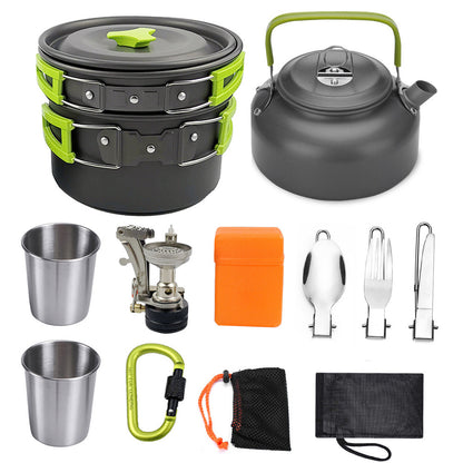 Aluminum Camping Cookware Kit Outdoor Cooking Set