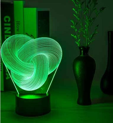 Twist Abstract Colorful LED 3D Night Light Table Lamp