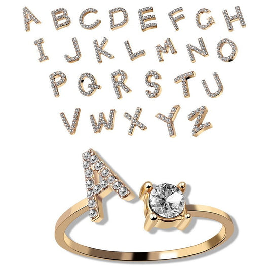 Name Initial Letter Ring Jewellery