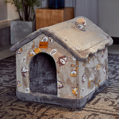 Foldable Cozy Dog House Pet Bed