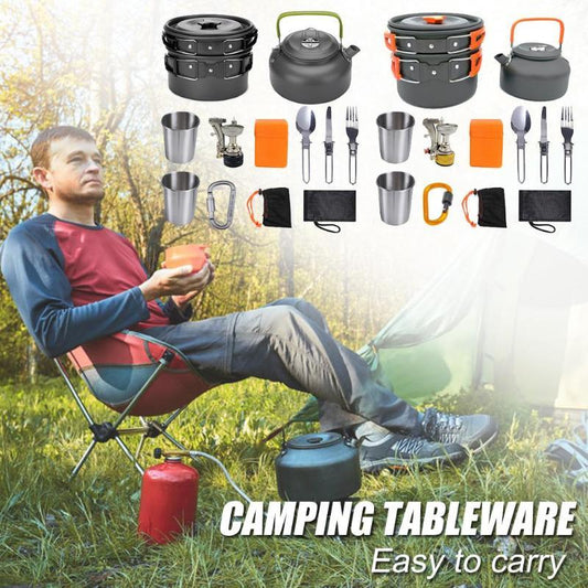 Aluminum Camping Cookware Kit Outdoor Cooking Set
