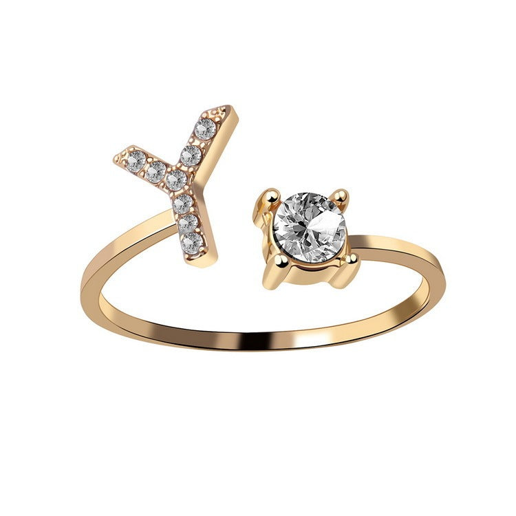 Name Initial Letter Ring Jewellery
