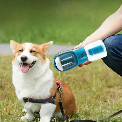 Three-in-one Portable Pet Cups Water Bottle, Food Container and Waist Bag Holder