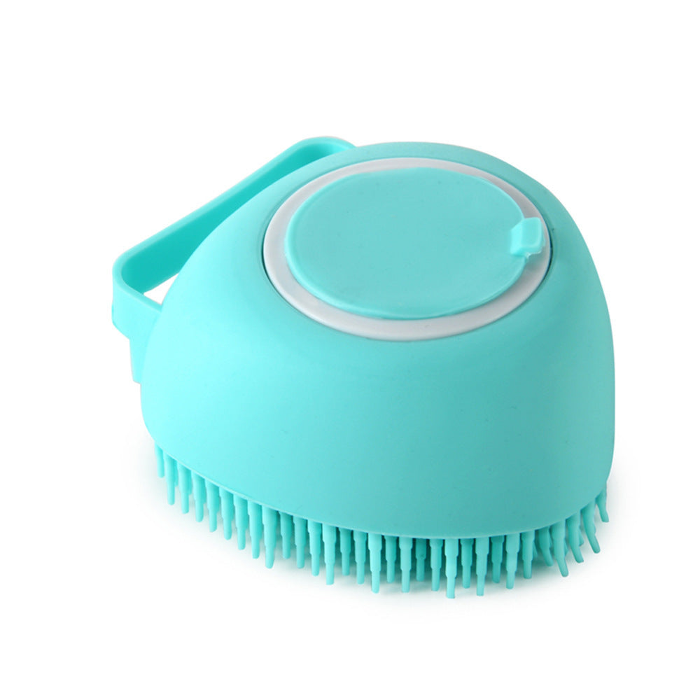 Pet Bath Massage Cleaning Tool Brush With Soap Container