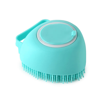 Pet Bath Massage Cleaning Tool Brush With Soap Container
