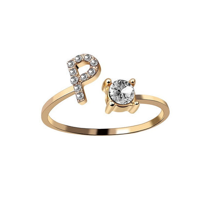 Name Initial Letter Ring Jewellery