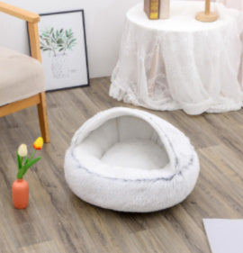 Soft Round Plush Warm Pet Bed