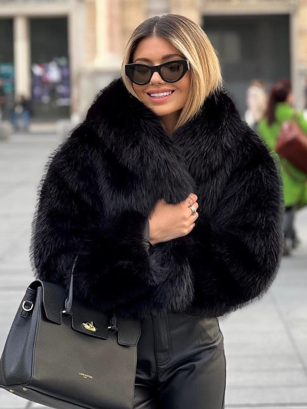 Women's Plush Coat Lapel