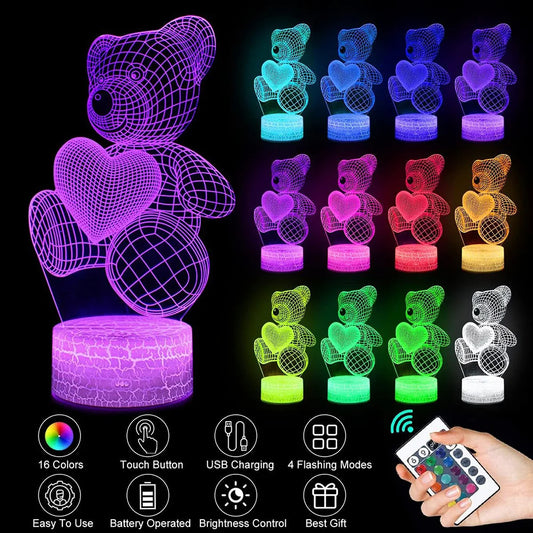 3D Acrylic USB LED Night Lights Lamp