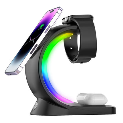 LED 4 In 1 Magnetic Wireless Charger