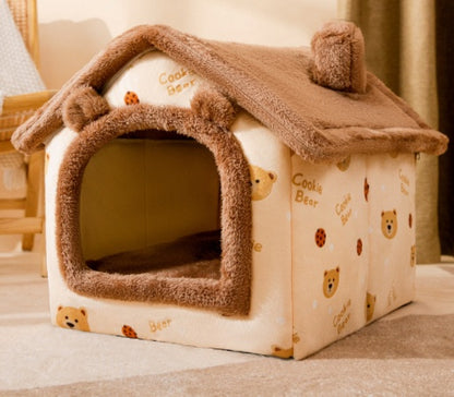 Foldable Cozy Dog House Pet Bed