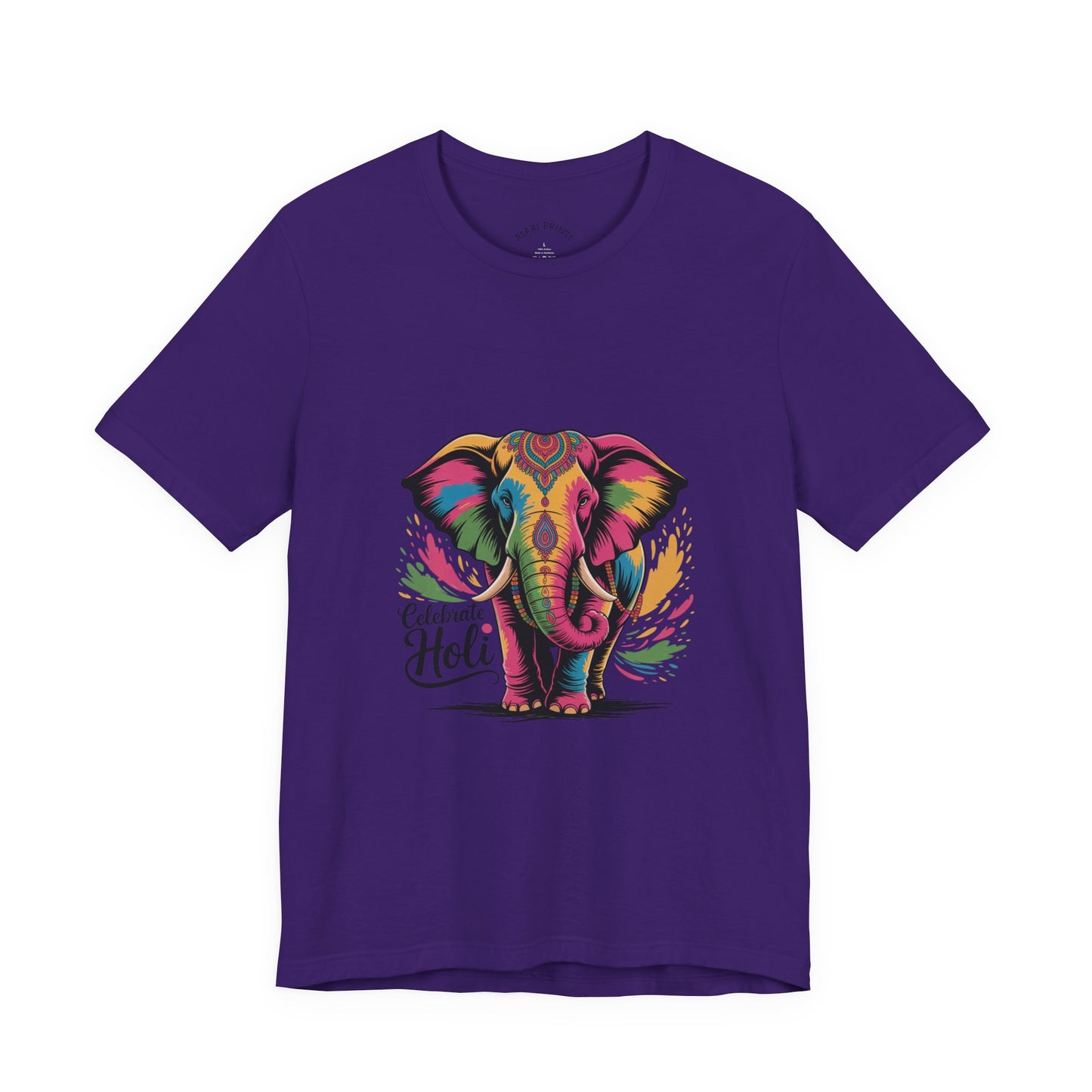 Holi Festival T-Shirt, Colorful Elephant Holi Tee, Color Splash Tee, Festival Party Wear