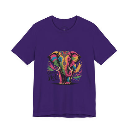 Holi Festival T-Shirt, Colorful Elephant Holi Tee, Color Splash Tee, Festival Party Wear