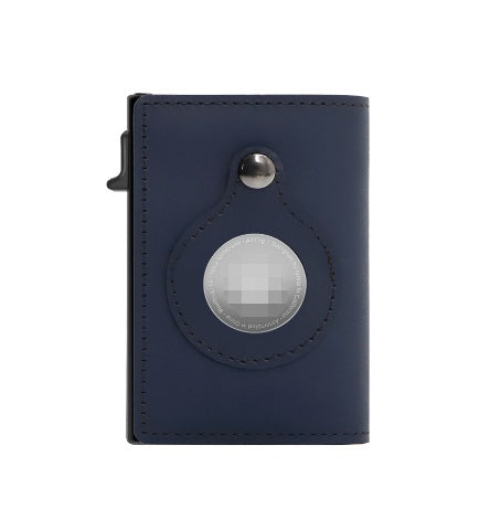 RFID Card Holder Mens Leather Wallet With AirTag Holder