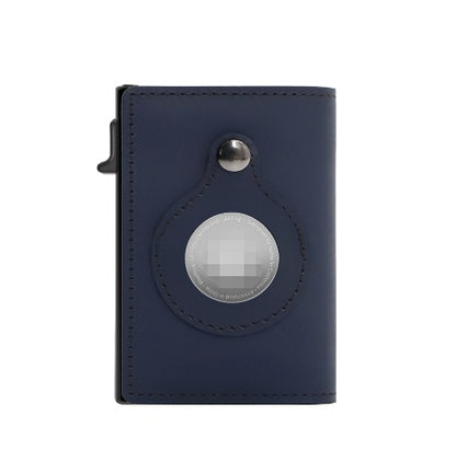 RFID Card Holder Mens Leather Wallet With AirTag Holder