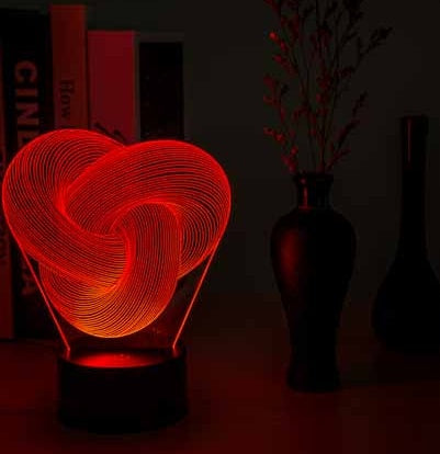 Twist Abstract Colorful LED 3D Night Light Table Lamp