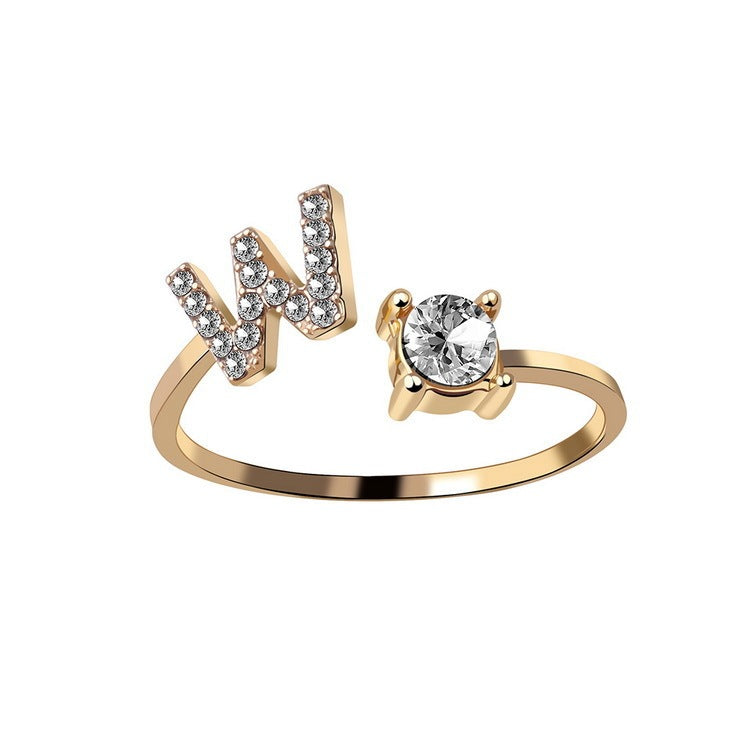 Name Initial Letter Ring Jewellery