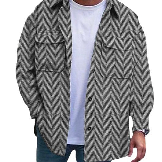 Men Polo Collar Coat