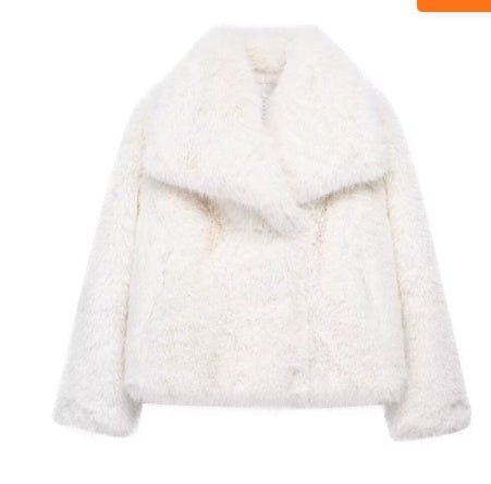 Women's Plush Coat Lapel