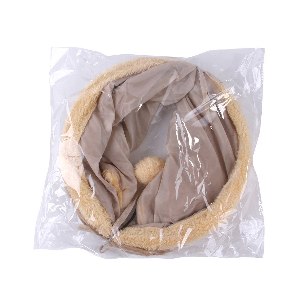 Packable Folding Suede Cat Channel Tunnel Toy