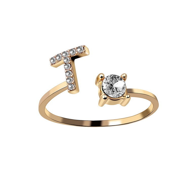 Name Initial Letter Ring Jewellery