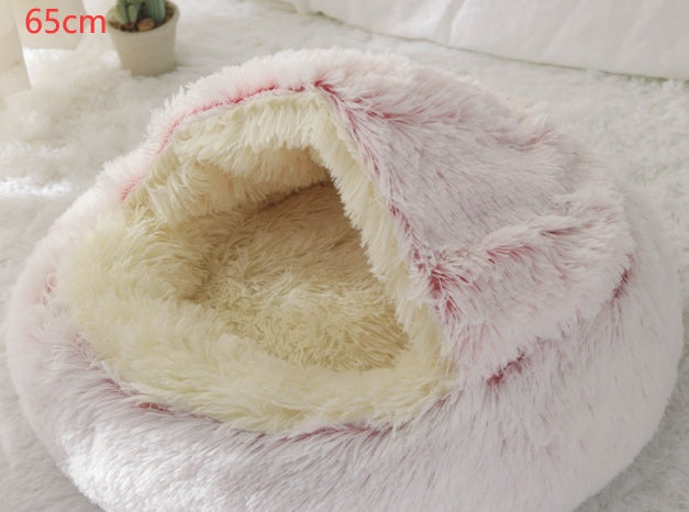 Soft Round Plush Warm Pet Bed