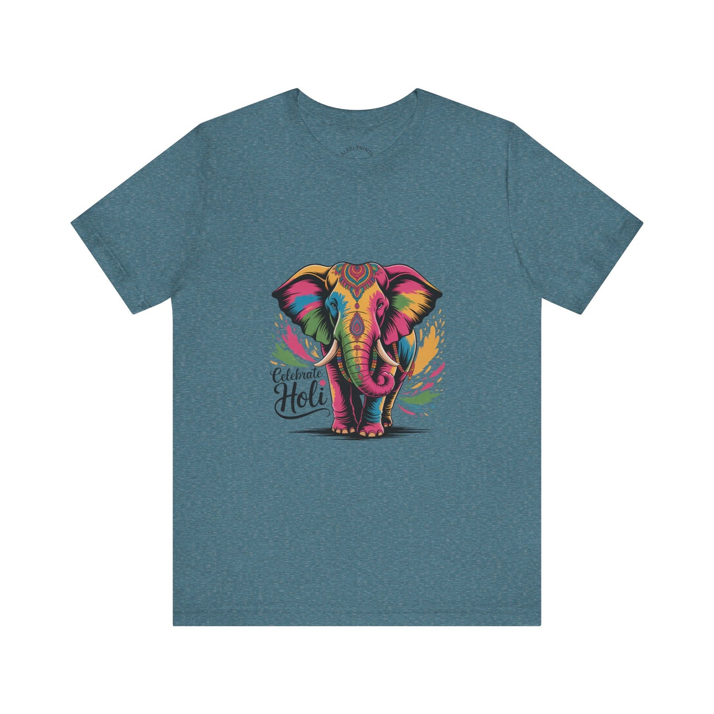 Holi Festival T-Shirt, Colorful Elephant Holi Tee, Color Splash Tee, Festival Party Wear