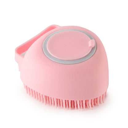 Pet Bath Massage Cleaning Tool Brush With Soap Container