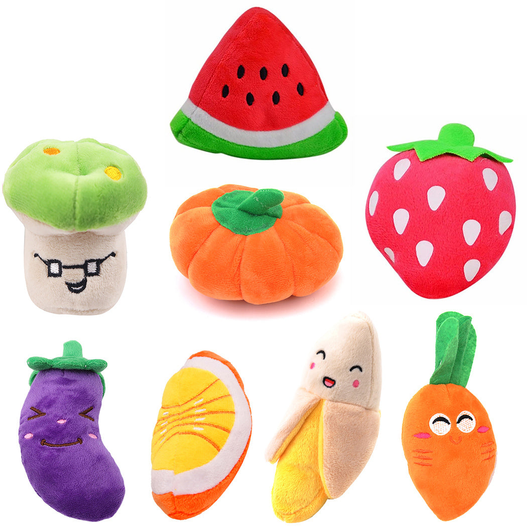 Plush Pet Toys, Fruits, Cartoons, Food