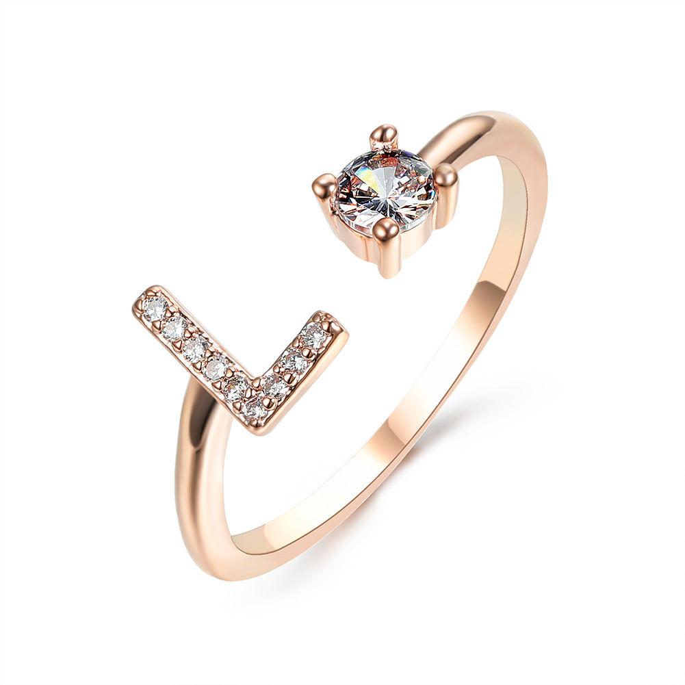 Name Initial Letter Ring Jewellery