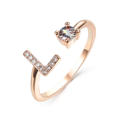 Name Initial Letter Ring Jewellery