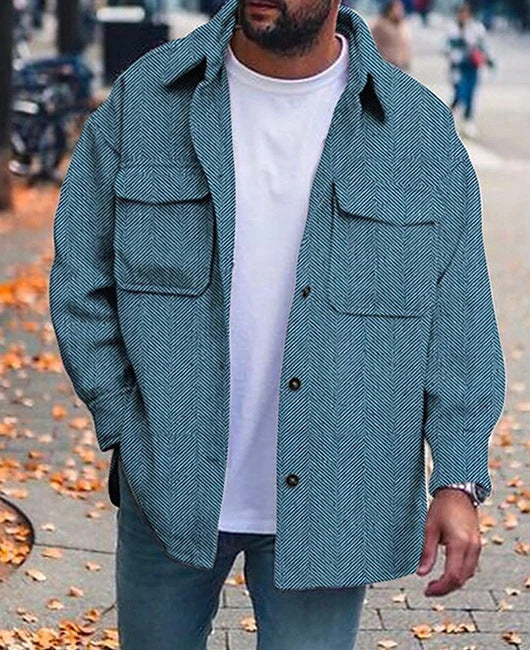 Men Polo Collar Coat