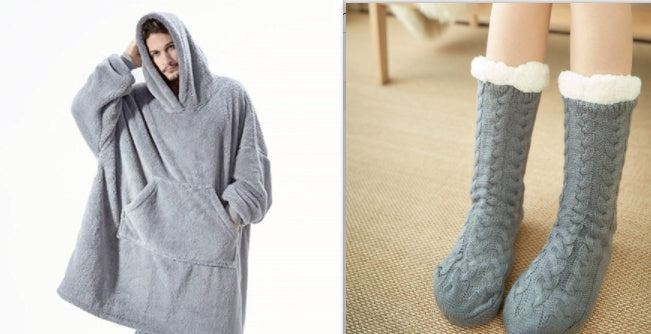 Hoodie Sweatshirt With Big Pocket Comfortable Loose Double-Sided Fleece