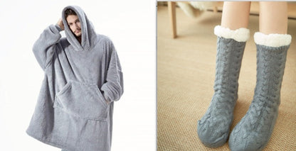 Hoodie Sweatshirt With Big Pocket Comfortable Loose Double-Sided Fleece