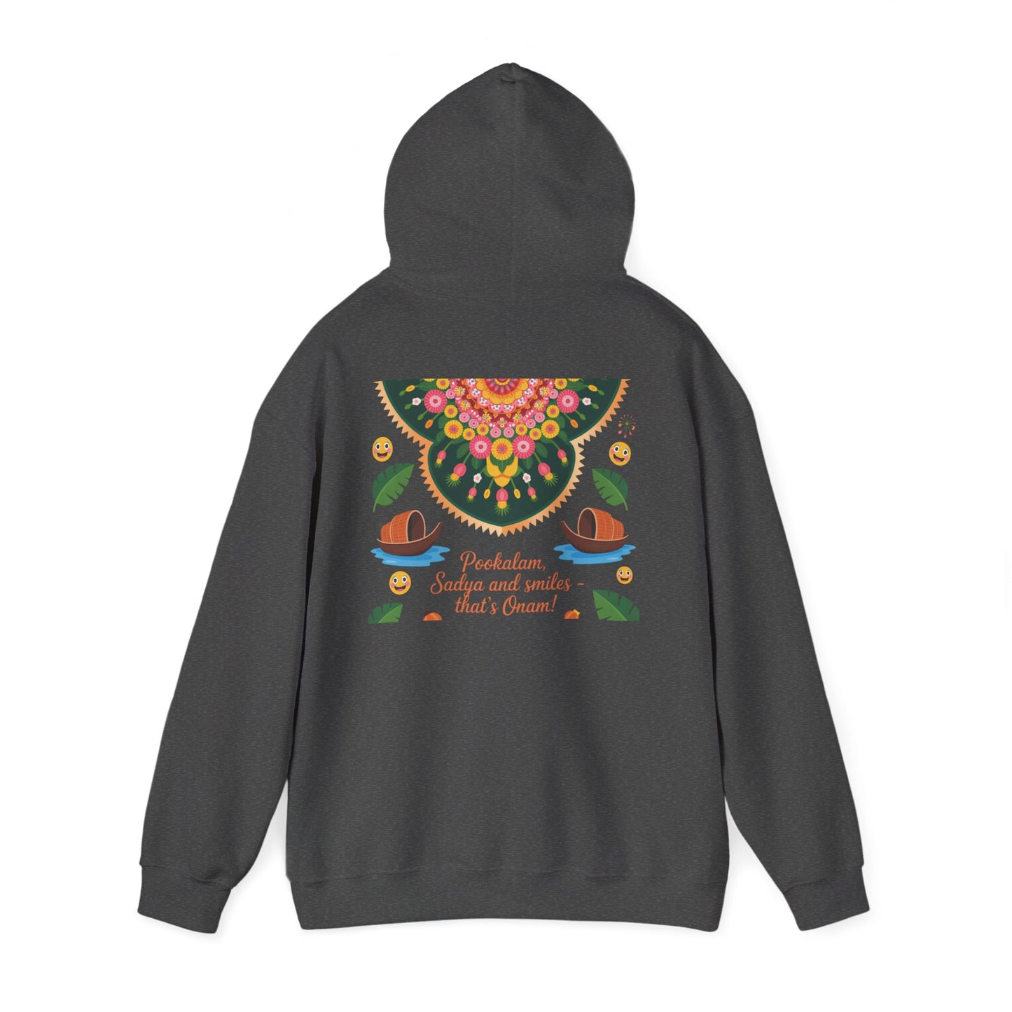 Onam Hoodie, Kerala Festival Hoodie, Traditional Pookalam & Sadya Wear, Family Festive Wear