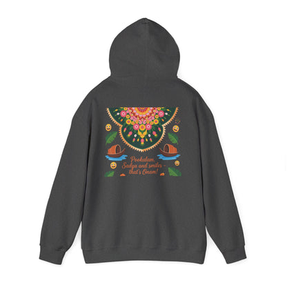 Onam Hoodie, Kerala Festival Hoodie, Traditional Pookalam & Sadya Wear, Family Festive Wear