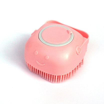 Pet Bath Massage Cleaning Tool Brush With Soap Container