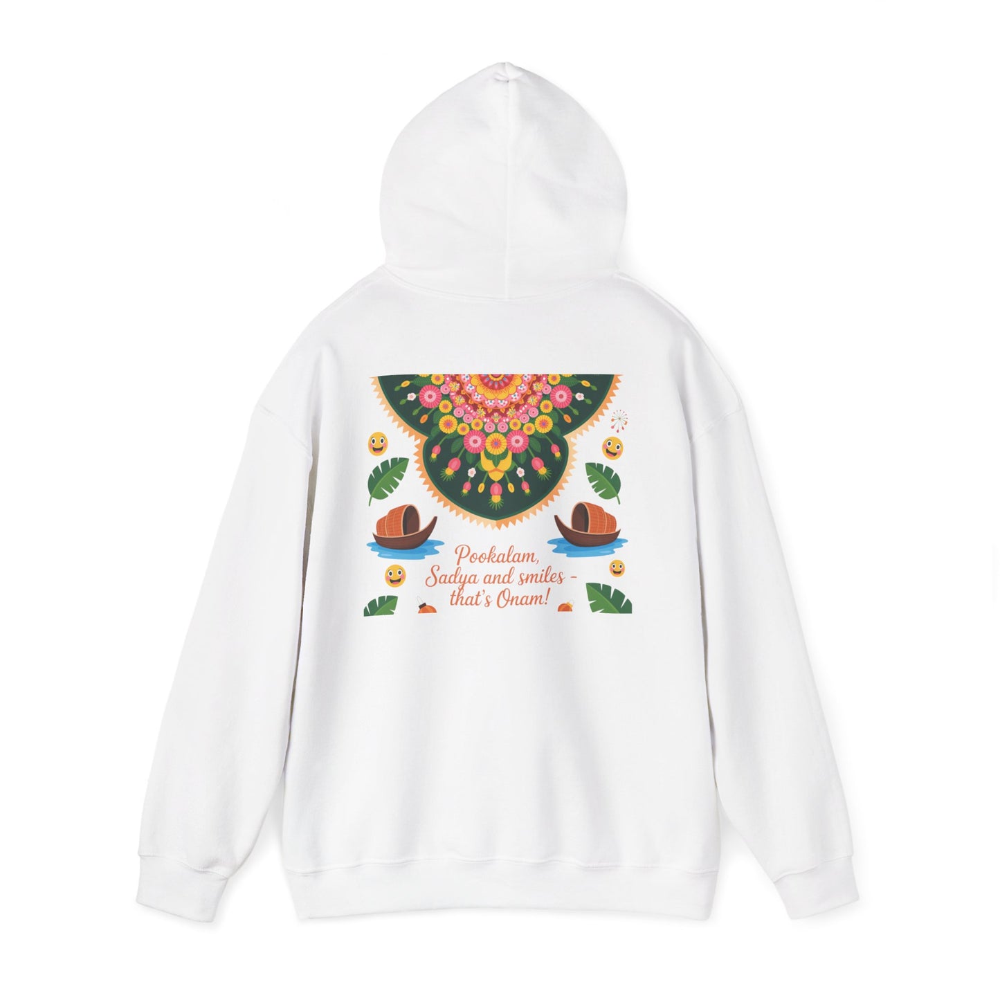 Onam Hoodie, Kerala Festival Hoodie, Traditional Pookalam & Sadya Wear, Family Festive Wear